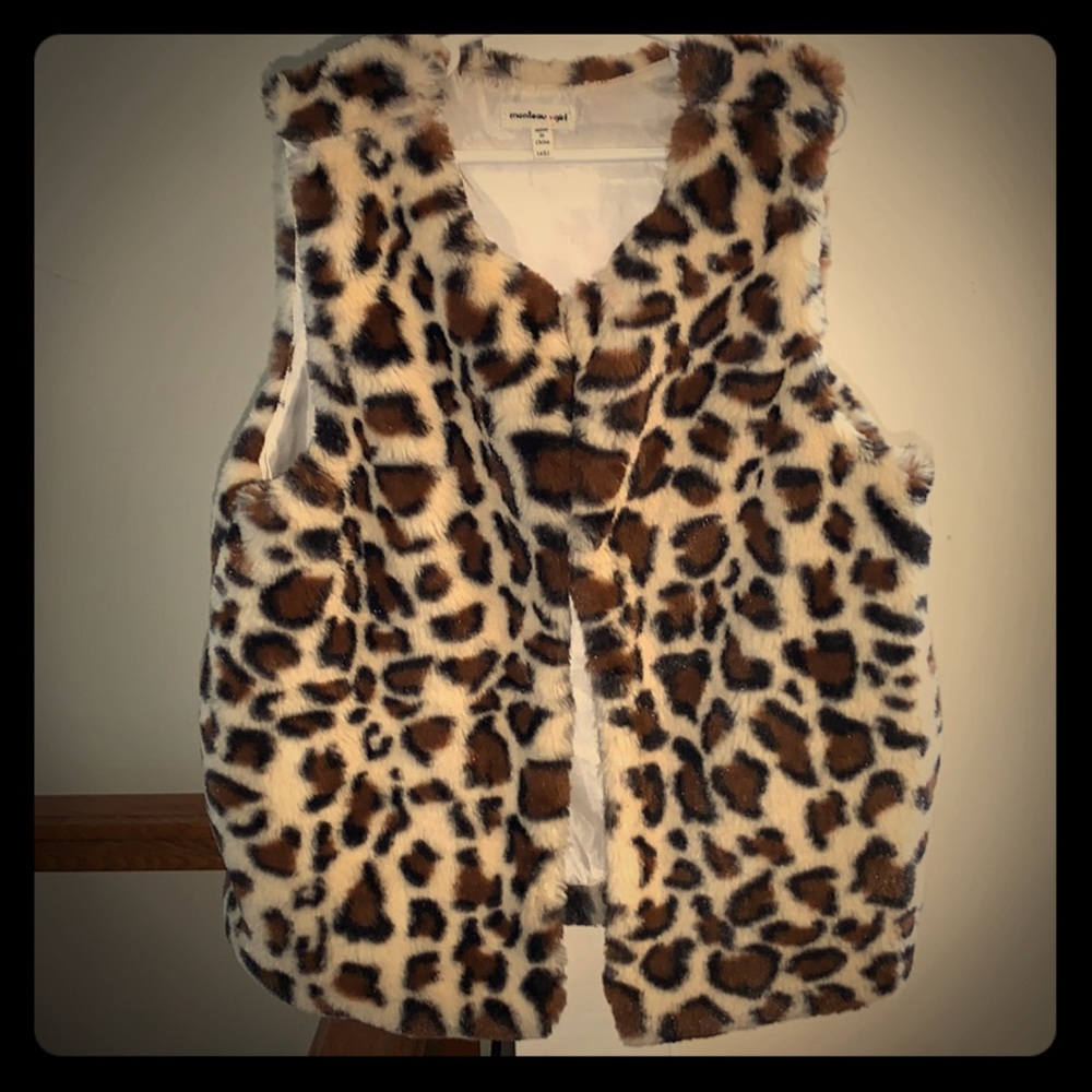 Monteau Girl Cheetah Print Vest 🖤🧡🖤💛